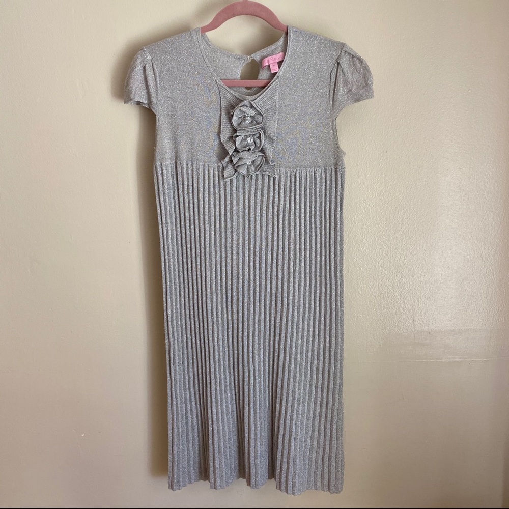 Lilly Pulitzer cap sleeve short dress in silver, m